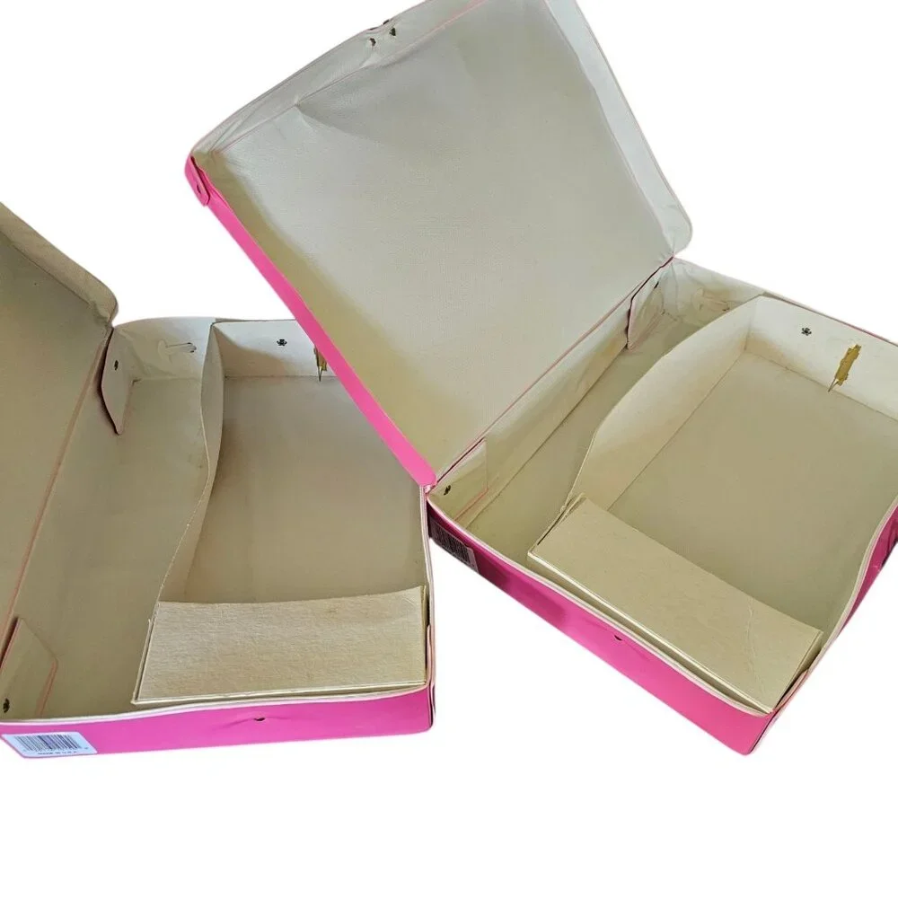VTG 80s 2 Fashion Doll Carrying Cases Pink Tara Toy Barbie Clone Jem Maxie 4 12